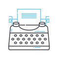 typewriter line icon, outline symbol, vector illustration, concept sign Royalty Free Stock Photo