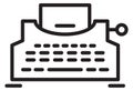 Typewriter line icon. Retro typing machine symbol