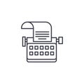 Typewriter linear icon concept. Typewriter line vector sign, symbol, illustration. Royalty Free Stock Photo