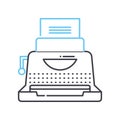 typewriter line icon, outline symbol, vector illustration, concept sign Royalty Free Stock Photo