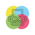 typewriter machine icon - type letter machine Royalty Free Stock Photo