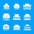 Typewriter machine keys icons set, simple style Royalty Free Stock Photo