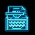 typewriter occupation neon glow icon illustration Royalty Free Stock Photo