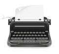 Typewriter old retro vintage icon stock vector illustration