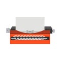 Typewriter old, vintage vector writer illustration. Retro type Royalty Free Stock Photo