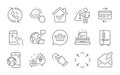 Typewriter, Open mail and Refrigerator icons set. Mobile internet, Shopping cart and Credit card signs. Vector