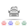 Typewriter, paper multi color style icon. Simple thin line, outline vector of law and justice icons for ui and ux, website or