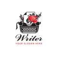 Typewriter and rose Royalty Free Stock Photo