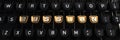 Typewriter with RUSSIAN gold buttons Royalty Free Stock Photo