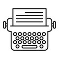 Typewriter scenario icon outline vector. Video movie