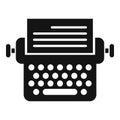 Typewriter scenario icon simple vector. Video movie