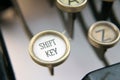 Typewriter shift key