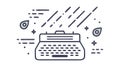 Typewriter with Speed Lines, Rapid Creative Expression, vector design Generative AI Royalty Free Stock Photo