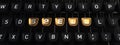 Typewriter with SPELL gold buttons Royalty Free Stock Photo