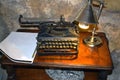 Typewriter and old table