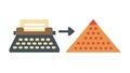 Typewriter to Pyramid Icon, Knowledge Evolution, Ancient Wisdom, vector design Generative AI Royalty Free Stock Photo