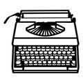 Typewriter Hand drawn, Vector, Eps, Logo, Icon, silhouette Illustration by crafteroks for different uses.