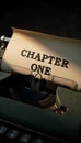 Typewriter typing chapter one starting a new story Royalty Free Stock Photo