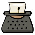 Typewriter Vector Doodle Icon