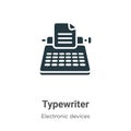 Typewriter vector icon on white background. Flat vector typewriter icon symbol sign from modern electronic devices collection for Royalty Free Stock Photo