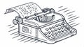 Typewriter vintage vector, writing machine art, retro office design element vector design Generative AI