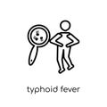 Typhoid fever icon. Trendy modern flat linear vector Typhoid fever icon on white background from thin line Diseases collection