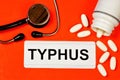 Typhoid is an intestinal infection caused by bacteria , characterized by fever, General intoxication, skin rashes, and damage to Royalty Free Stock Photo