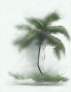 typhoon is coming, strong wind and rain, white background illustration