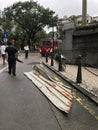 2017 Typhoon Hato Attack Aftermath Macau Flooding Destruction City Center Street Alley Disaster Tropical Storm Property Damagea