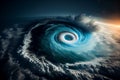 typhoon hurricane over the sea.generative ai