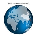 Typhoon Lekima. China - East Asia territory. World map. Vector illustration