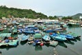 Typhoon Shelter at Fishing Village of Lei Yue Mun Royalty Free Stock Photo