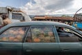 Typical African market in Uganda with fruit and vegetables for sale