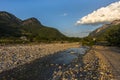 Typical albanian mountain landscape - remote Vermosh village in northern Albania, Europe