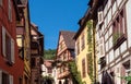 typical alley of Alsatian village, France Royalty Free Stock Photo