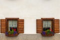 Typical alpine house windows Royalty Free Stock Photo