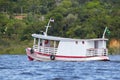 Typical Amazon wooden boat on Rio Negro in Manaus, Brazil