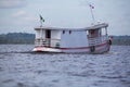 Typical Amazon wooden boat on Rio Negro in Manaus, Brazil