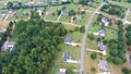 Typical american country subdivision neighborhood aerial