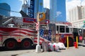 Typical american fire truck in Manhattan next the Ground Zero,