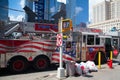 Typical american fire truck in Manhattan next the Ground Zero,