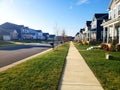 typical American new construction neighborhood , single-family homes USA real estate Royalty Free Stock Photo