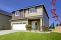 Typical American Northwest style new development house exterior. Royalty Free Stock Photo