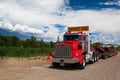 The typical american red Kenwood truck