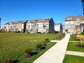 typical American residential neighborhood, rows of single-family multi-level homes. USA real estate Royalty Free Stock Photo