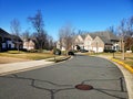 typical American residential neighborhood, rows of single-family multi-level homes. USA real estate Royalty Free Stock Photo