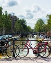 Typical Amsterdam bike view. Royalty Free Stock Photo