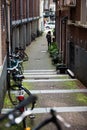 Typical Amsterdam bike view.