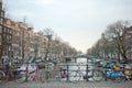 Typical Amsterdam canal and bicycle