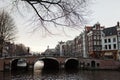 Typical Amsterdam canal and bicycle